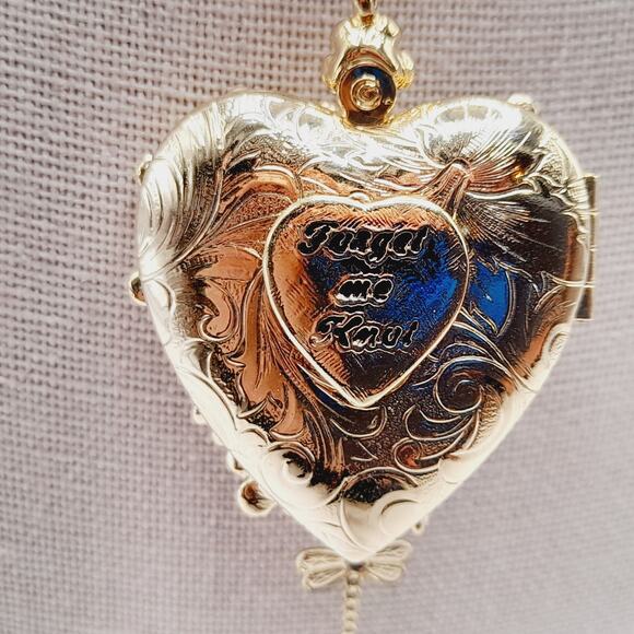 Kirk’s Folly Long Necklace 28" Removable Heart Locket Pendant Dragonfly - Picture 7 of 12